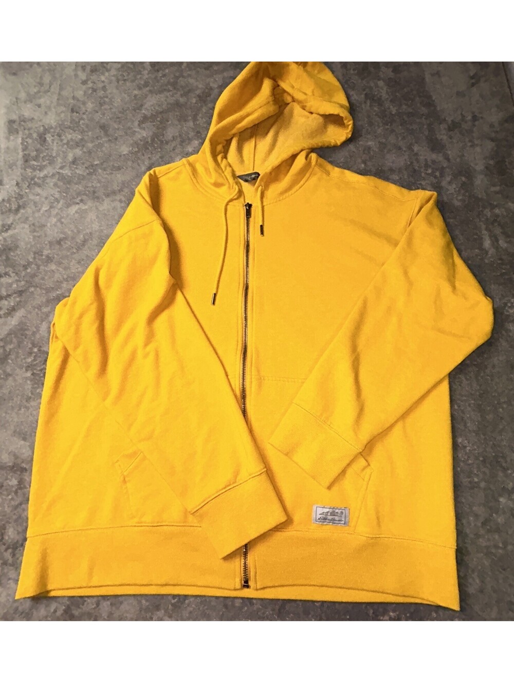 Eddie Bauer Cozy Camp Full Zip Hoodie Women’s Lg Mustard Yellow Stretch Fleece